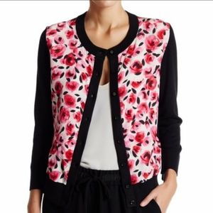 Kate spade floral silk front Cardigan